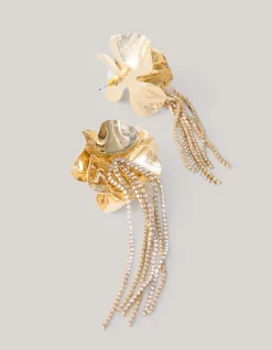 Shoeby Flower Strass Oorbellen Goud<DAMES Sieraden