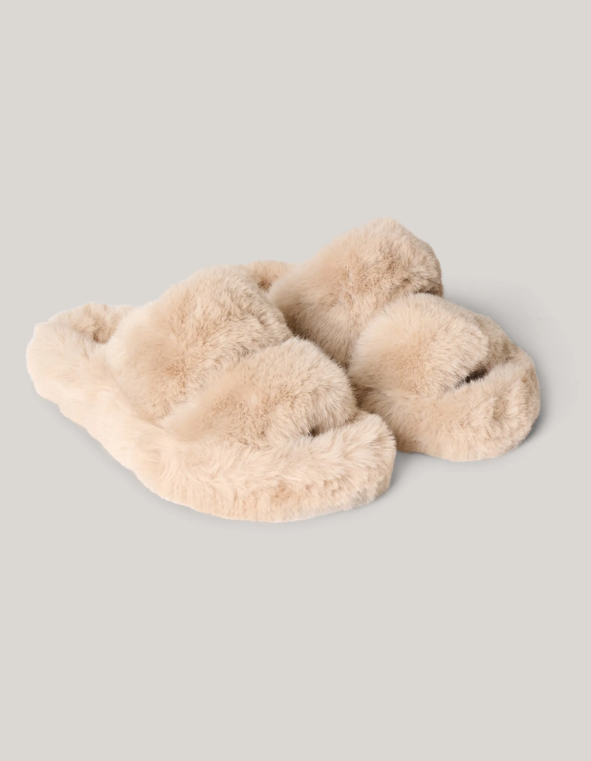 Shoeby Fluffy Slippers Lichtbruin<DAMES Slippers