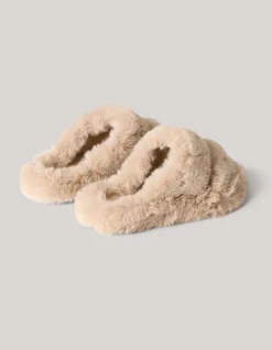 Shoeby Fluffy Slippers Lichtbruin<DAMES Slippers