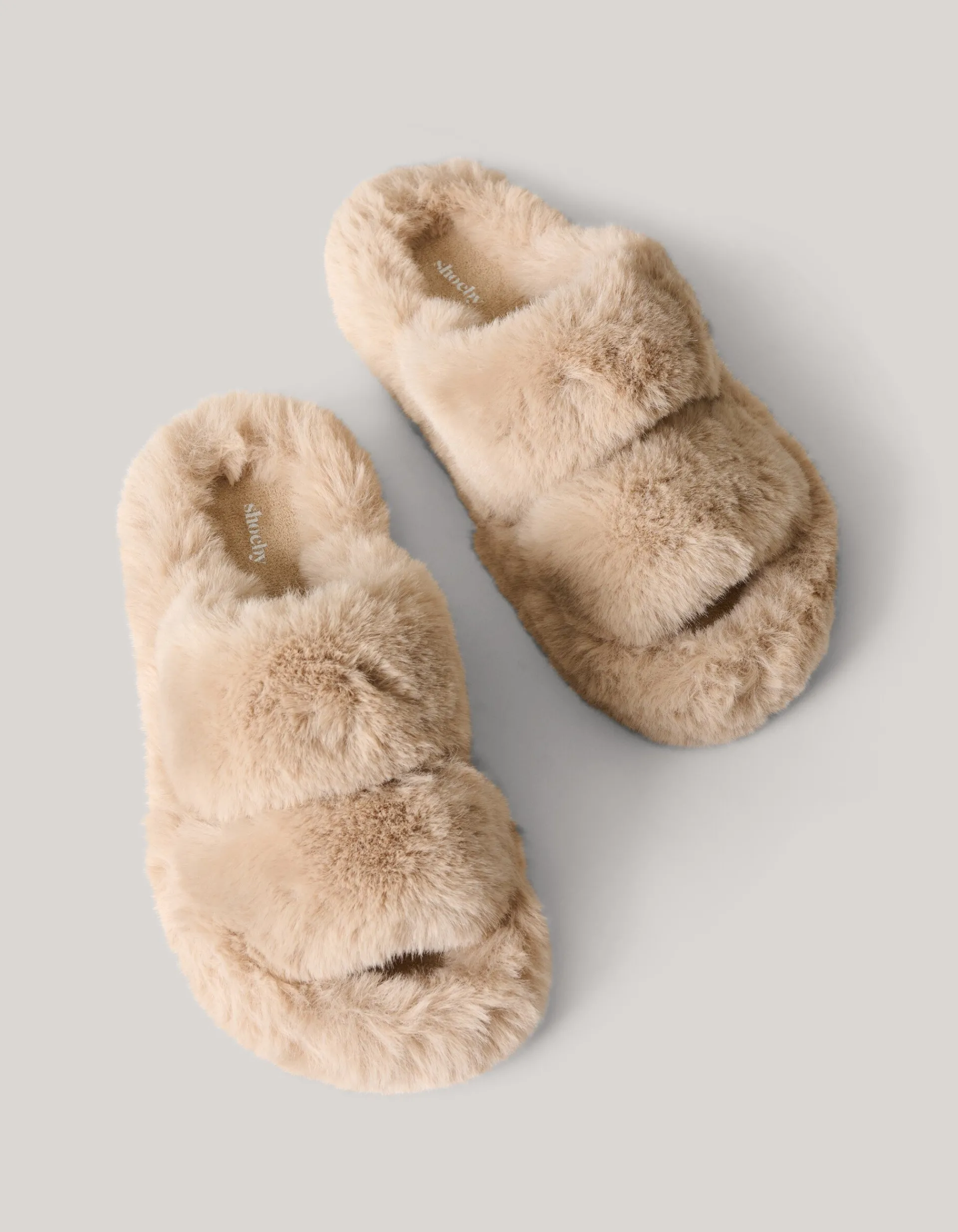 Shoeby Fluffy Slippers Lichtbruin<DAMES Slippers