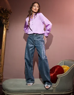 Shoeby Foil Barrel Fit Jeans By Lizzy<DAMES Jeans