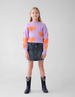 Shoeby Fun Heart Trui Paars< Gebreide Truien