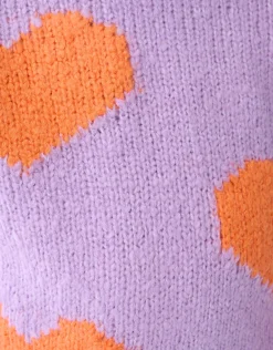 Shoeby Fun Heart Trui Paars< Gebreide Truien