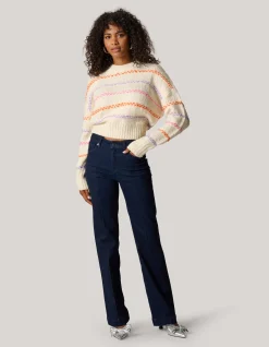 Shoeby Fun Stripe Trui Gebroken Wit<DAMES Truien En Sweaters