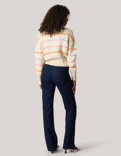 Shoeby Fun Stripe Trui Gebroken Wit<DAMES Truien En Sweaters