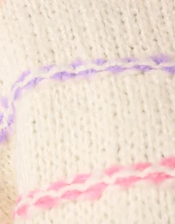 Shoeby Fun Stripe Trui Gebroken Wit<DAMES Truien En Sweaters