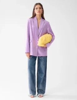 Shoeby Furry Clutch Lichtgeel By Lizzy<DAMES Tassen