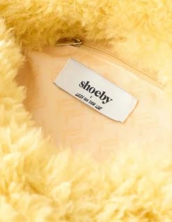 Shoeby Furry Clutch Lichtgeel By Lizzy<DAMES Tassen