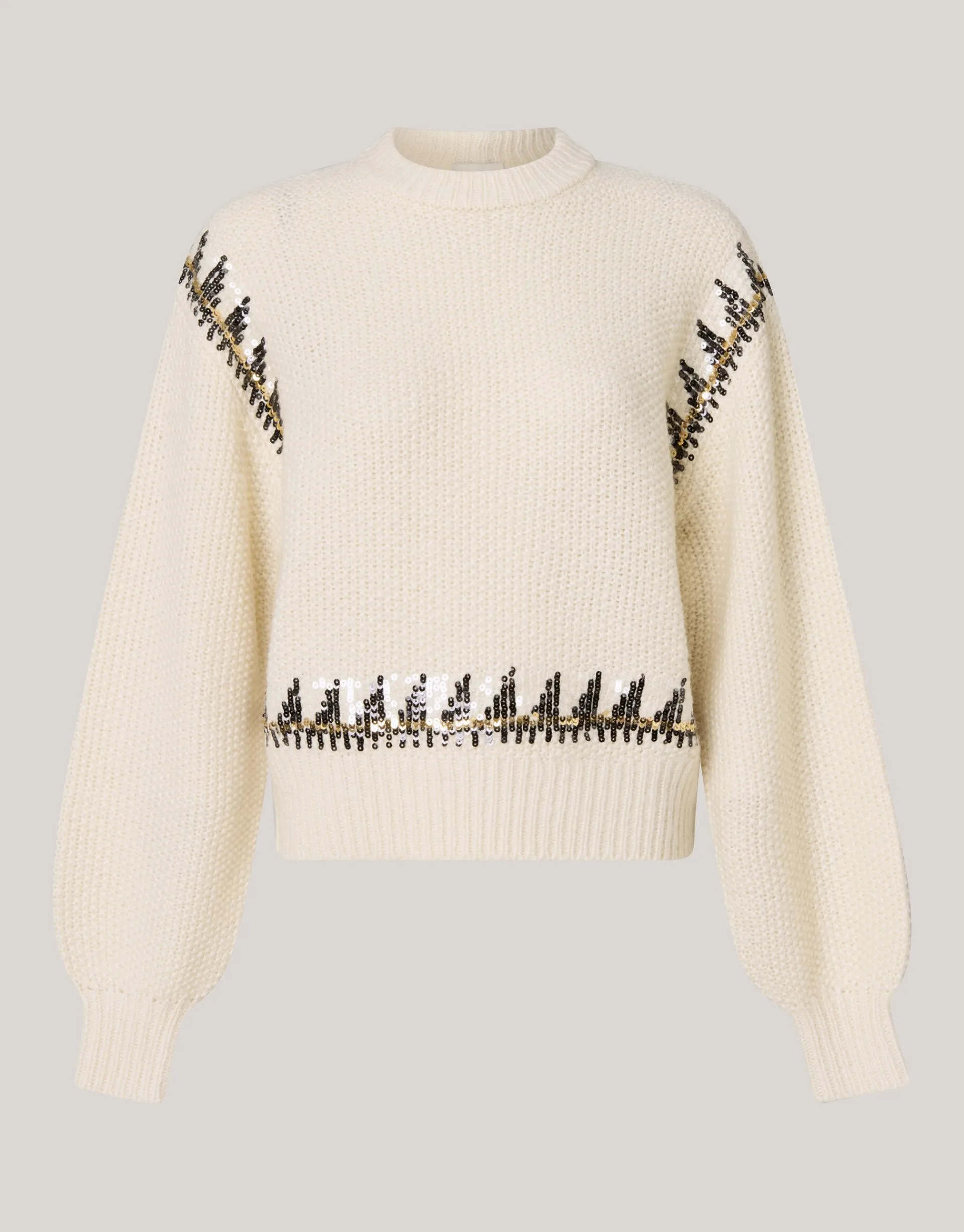 Shoeby Gebreide Pailetten Trui Gebroken Wit By Mieke<DAMES Truien En Sweaters