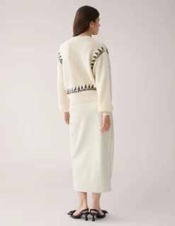Shoeby Gebreide Pailetten Trui Gebroken Wit By Mieke<DAMES Truien En Sweaters