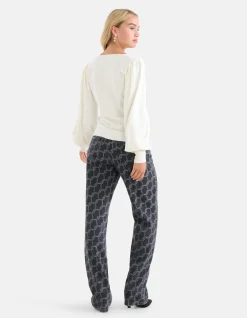 Shoeby Gebreide V-hals Trui Gebroken Wit<DAMES Truien En Sweaters