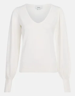 Shoeby Gebreide V-hals Trui Gebroken Wit<DAMES Truien En Sweaters