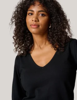 Shoeby Gebreide V-hals Trui Zwart<DAMES Truien En Sweaters