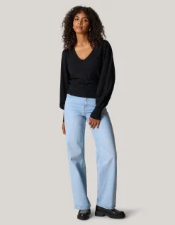 Shoeby Gebreide V-hals Trui Zwart<DAMES Truien En Sweaters