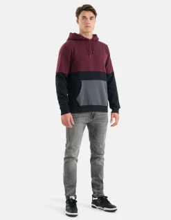 Shoeby Gekleurde Contrast Hoodie Zwart<Heren Truien En Sweaters