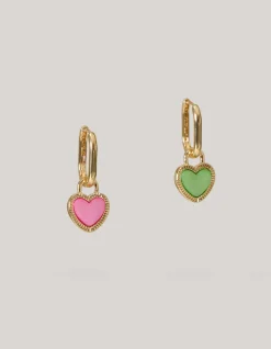 Shoeby Gekleurde Hartjes Oorbellen Goud<DAMES Sieraden