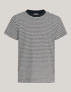 Shoeby Gestreept Strass T-shirt Zwart/Wit< T-Shirts