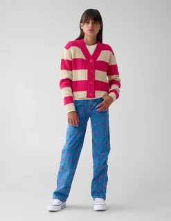 Shoeby Gestreept Vest Roze< Gebreide Truien