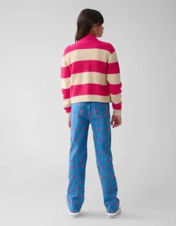 Shoeby Gestreept Vest Roze< Gebreide Truien