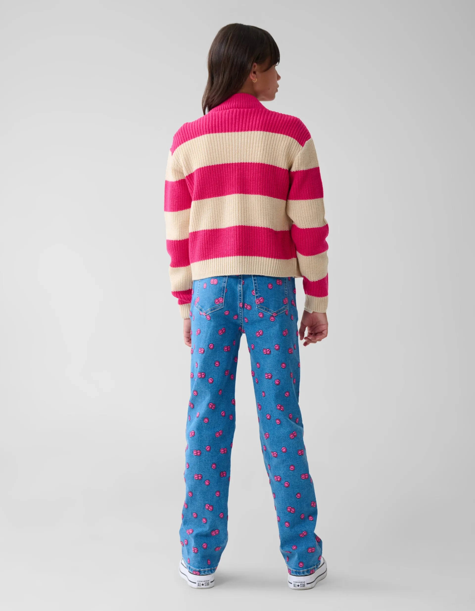Shoeby Gestreept Vest Roze< Gebreide Truien