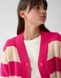 Shoeby Gestreept Vest Roze< Gebreide Truien