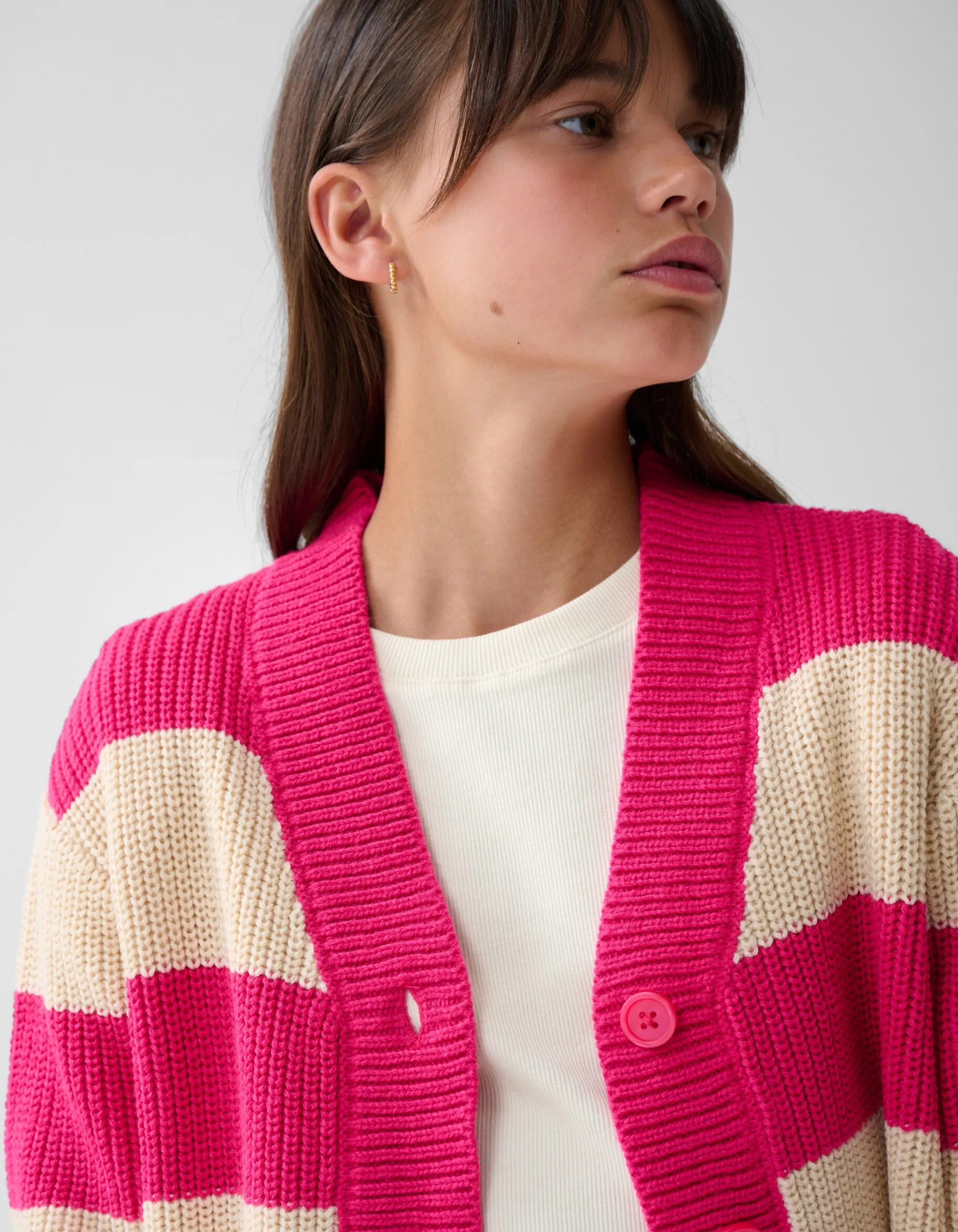 Shoeby Gestreept Vest Roze< Gebreide Truien