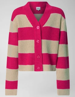 Shoeby Gestreept Vest Roze< Gebreide Truien