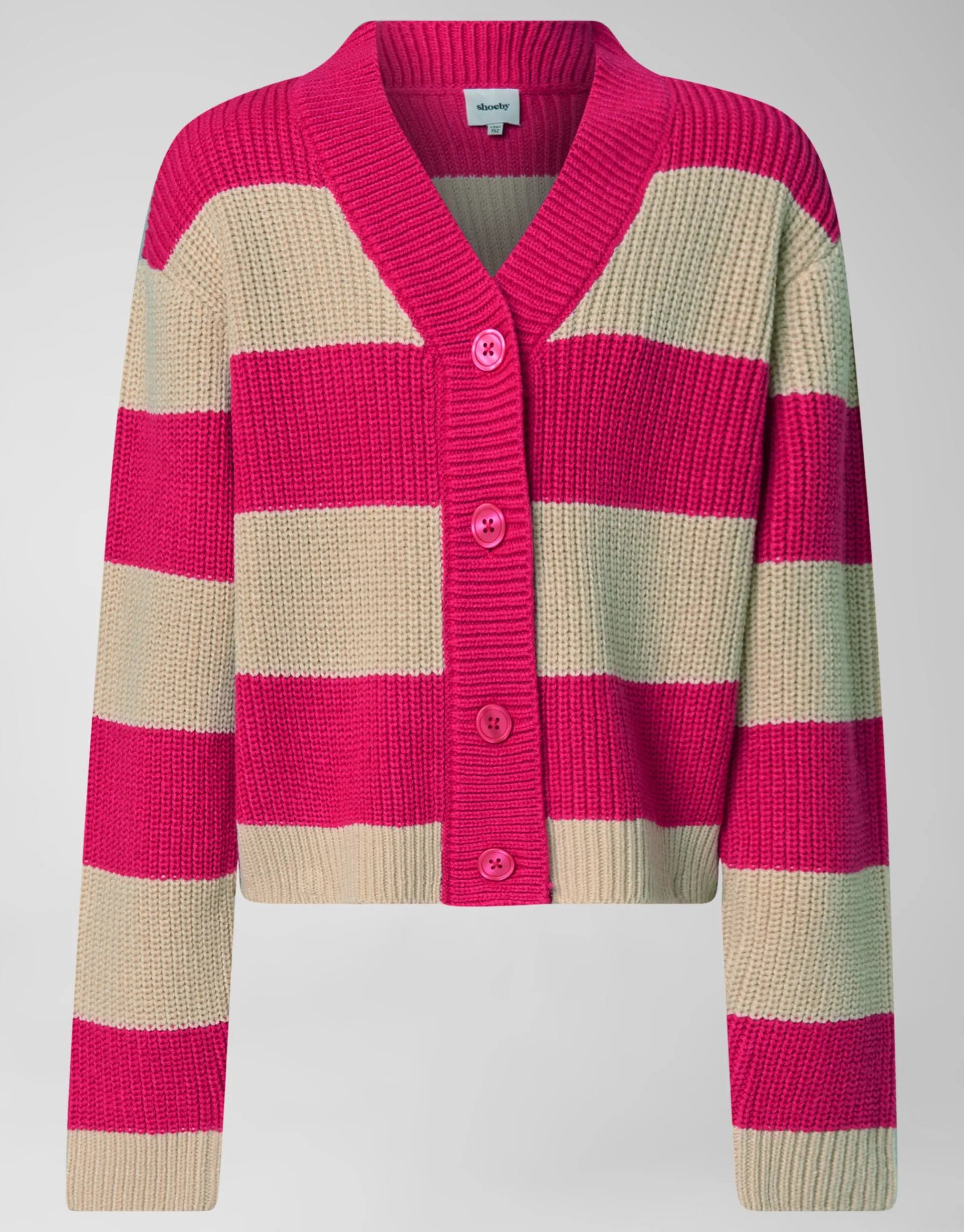 Shoeby Gestreept Vest Roze< Gebreide Truien