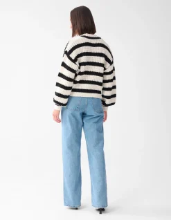 Shoeby Gestreept Vest Zwart/Wit<DAMES Truien En Sweaters