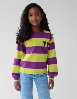 Shoeby Gestreepte Longsleeve Paars< Tops Lange Mouw