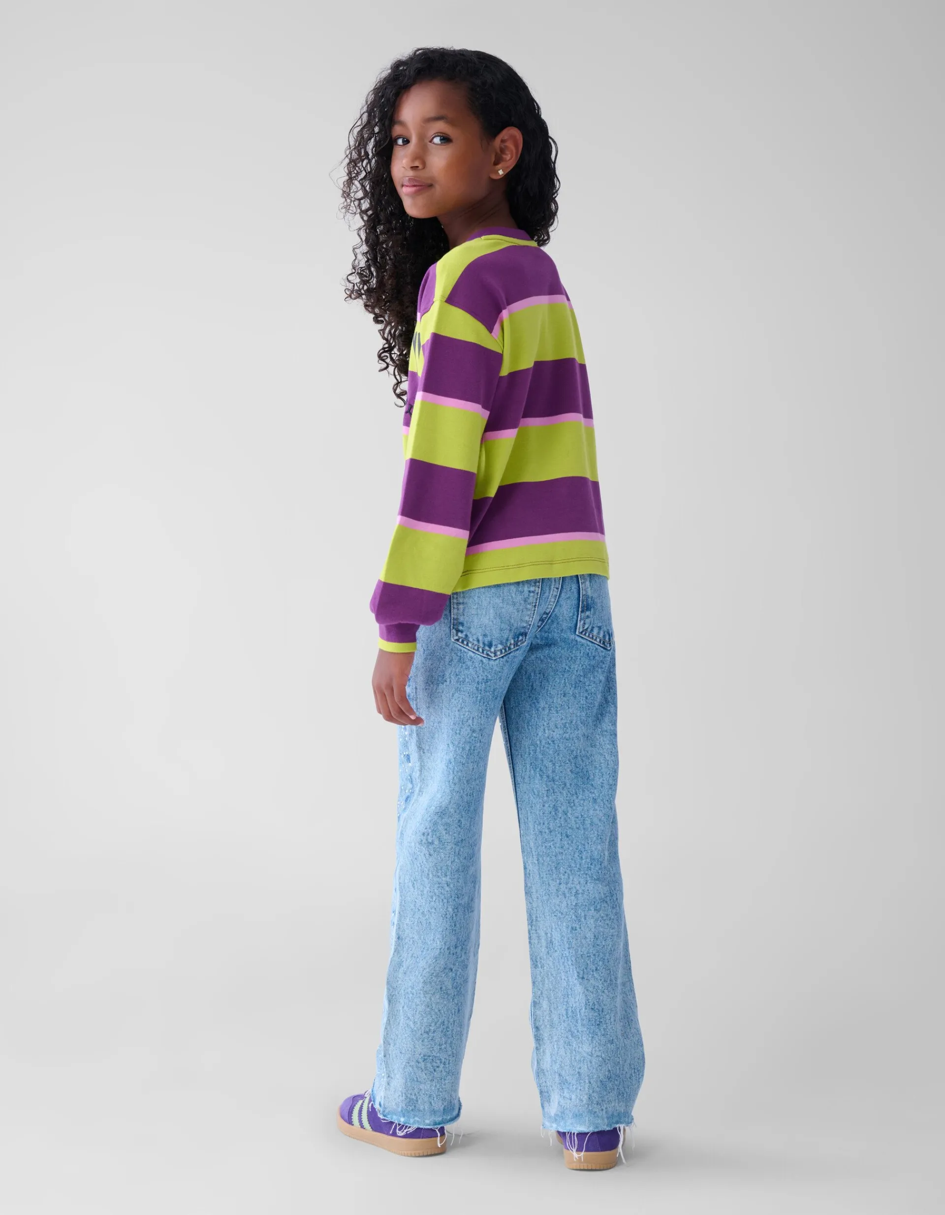 Shoeby Gestreepte Longsleeve Paars< Tops Lange Mouw