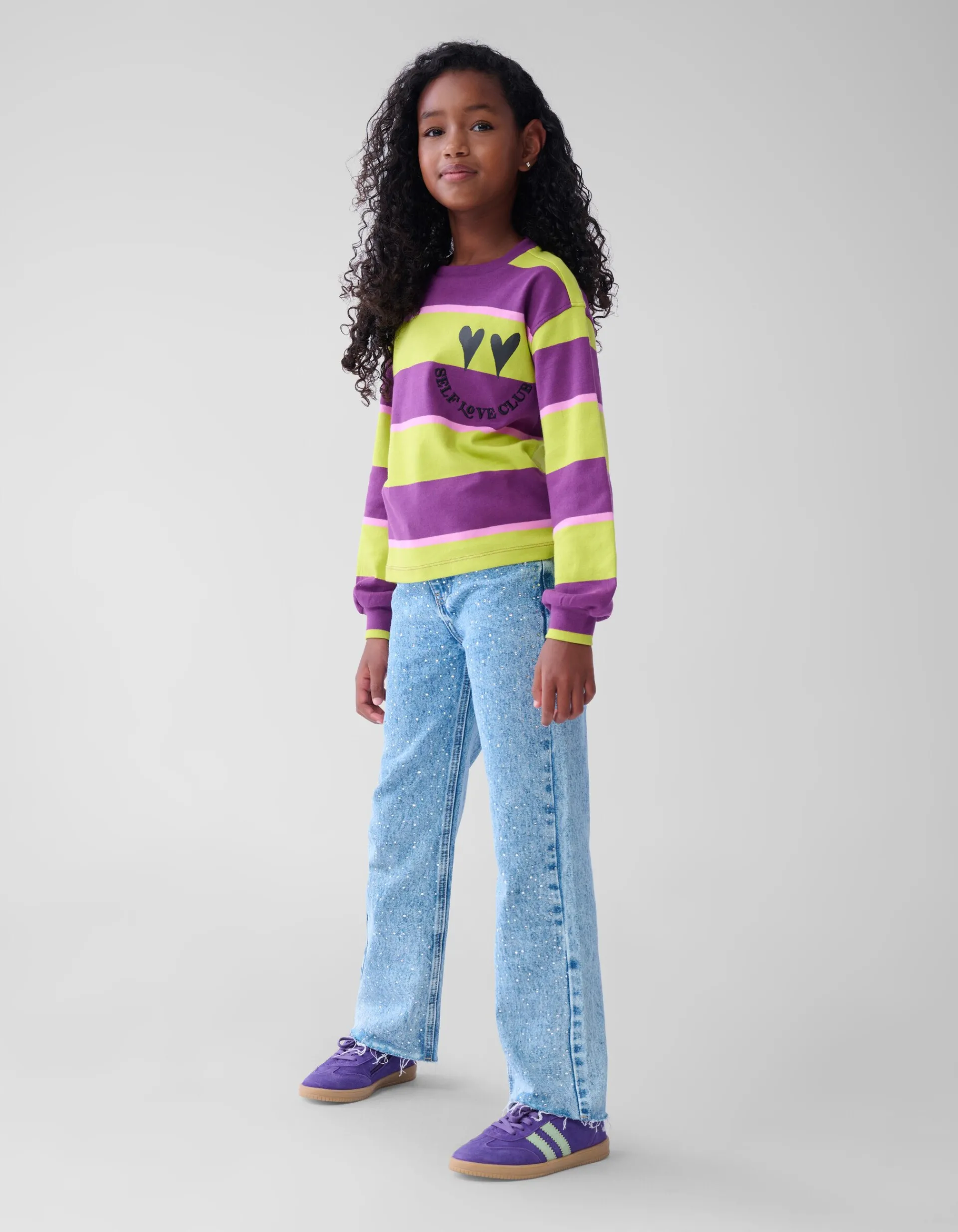 Shoeby Gestreepte Longsleeve Paars< Tops Lange Mouw