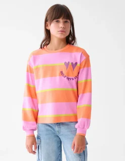 Shoeby Gestreepte Longsleeve Roze< Tops Lange Mouw