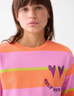 Shoeby Gestreepte Longsleeve Roze< Tops Lange Mouw