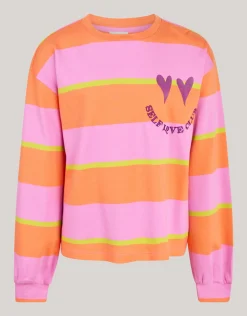 Shoeby Gestreepte Longsleeve Roze< Tops Lange Mouw