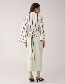 Shoeby Gestreepte Overslag Blouse Wit By Mieke<DAMES Blouses