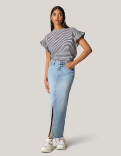 Shoeby Gestreepte Ruffle Top Zwart/Wit<DAMES Tops