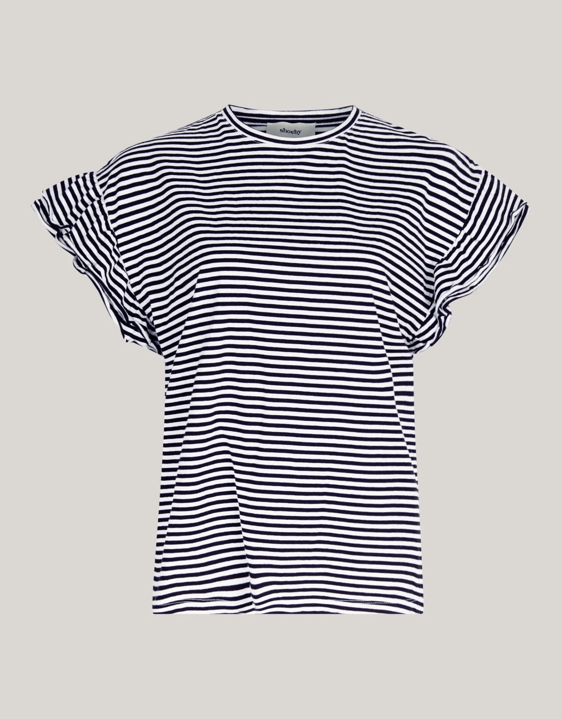 Shoeby Gestreepte Ruffle Top Zwart/Wit<DAMES Tops