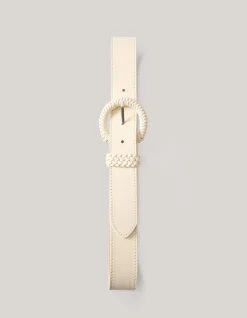 Shoeby Gevlochten Riem Gebroken Wit<DAMES Riemen