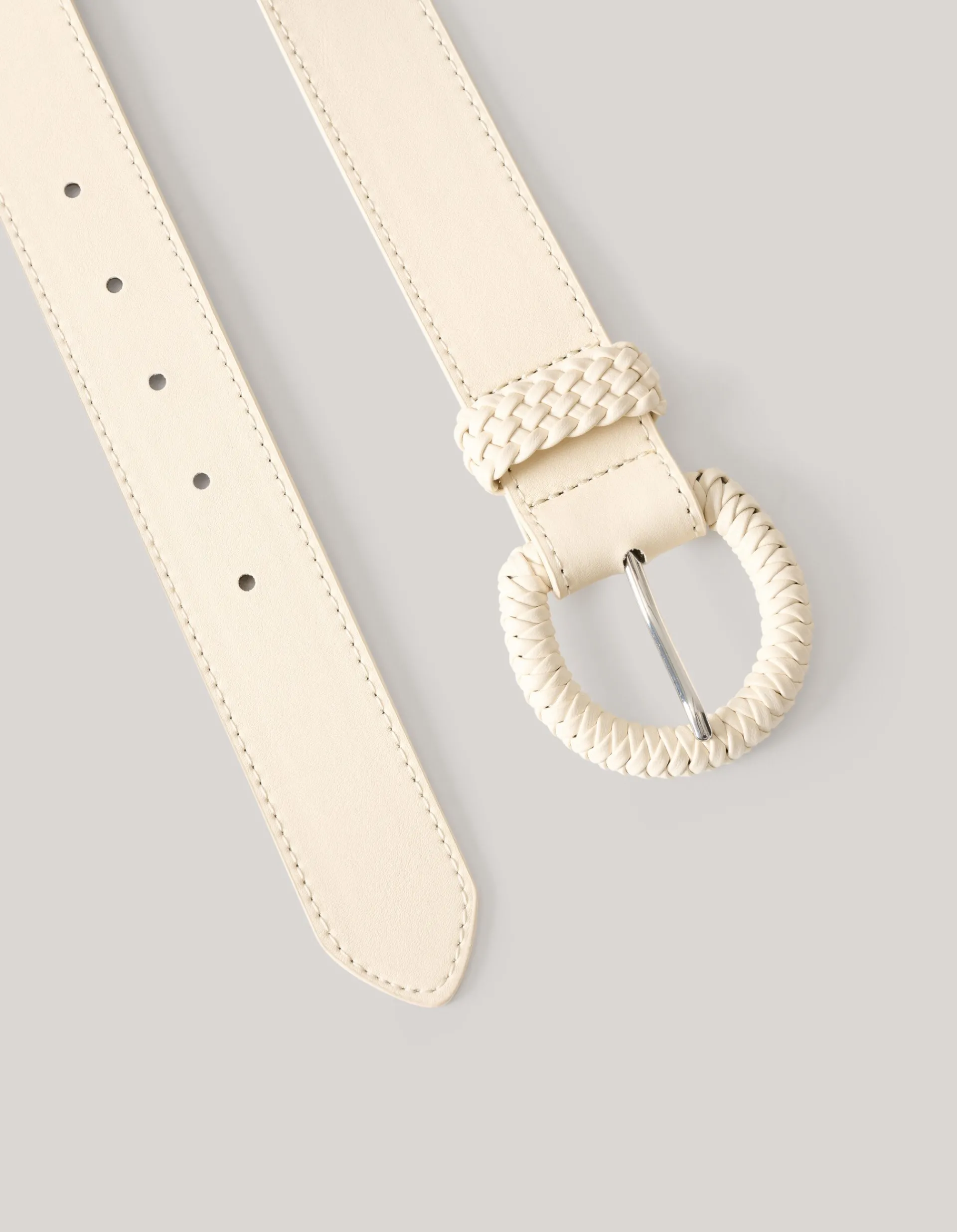 Shoeby Gevlochten Riem Gebroken Wit<DAMES Riemen