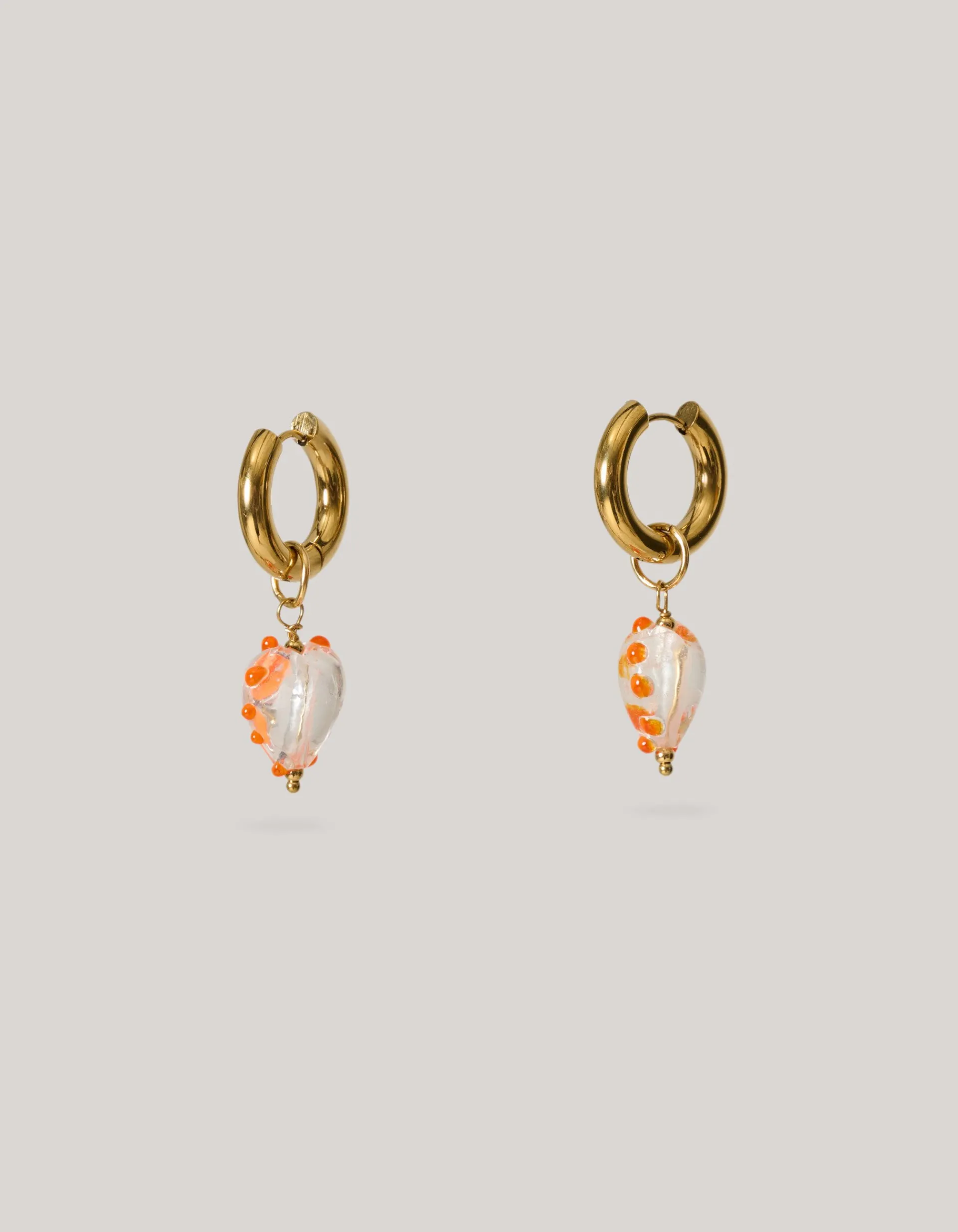 Shoeby Glazen Hart Oorbellen Goud<DAMES Sieraden