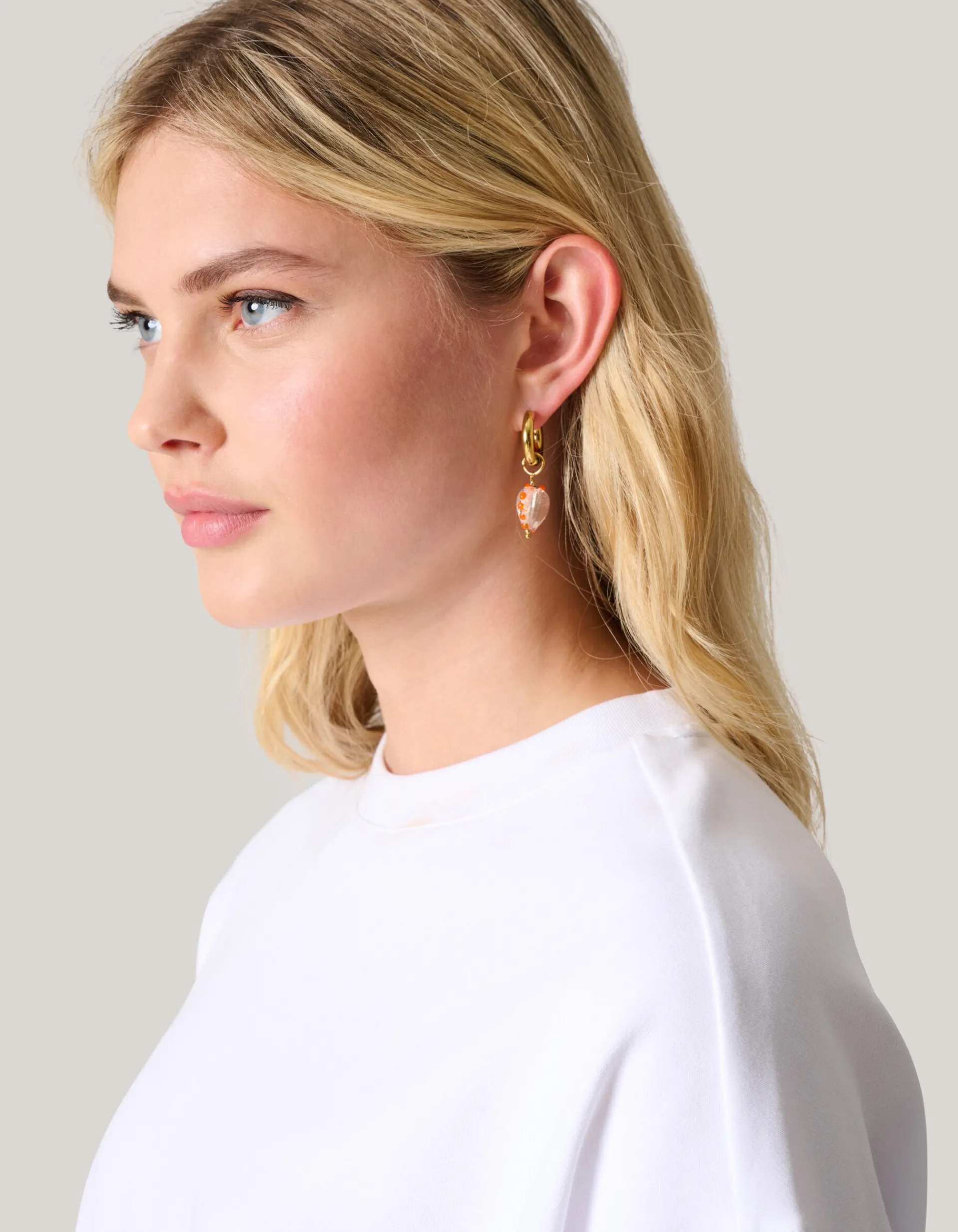 Shoeby Glazen Hart Oorbellen Goud<DAMES Sieraden