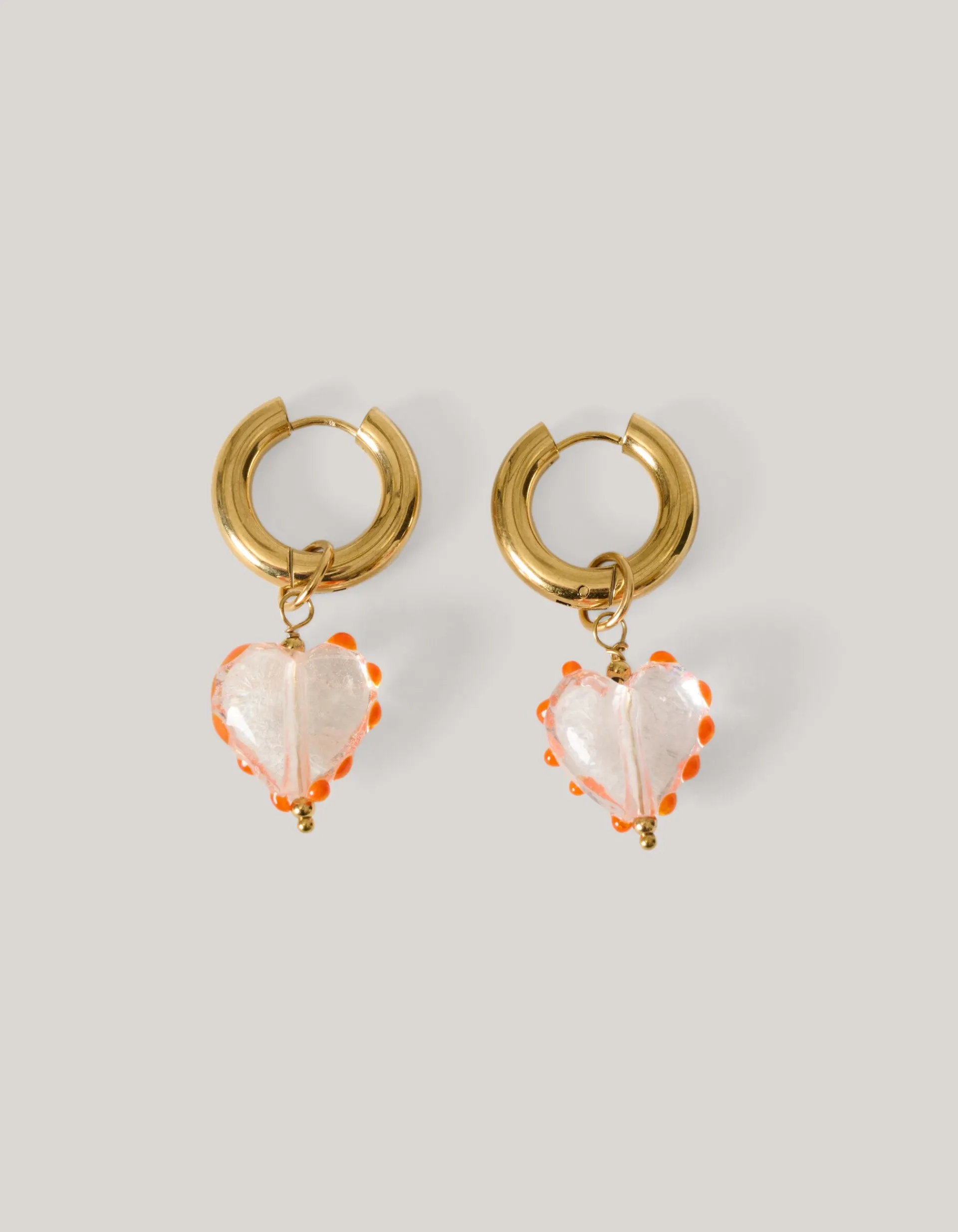 Shoeby Glazen Hart Oorbellen Goud<DAMES Sieraden