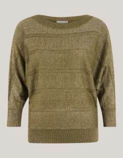 Shoeby Glitter Ajour Vleermuismouwen Trui Groen<DAMES Truien En Sweaters
