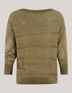 Shoeby Glitter Ajour Vleermuismouwen Trui Groen<DAMES Truien En Sweaters