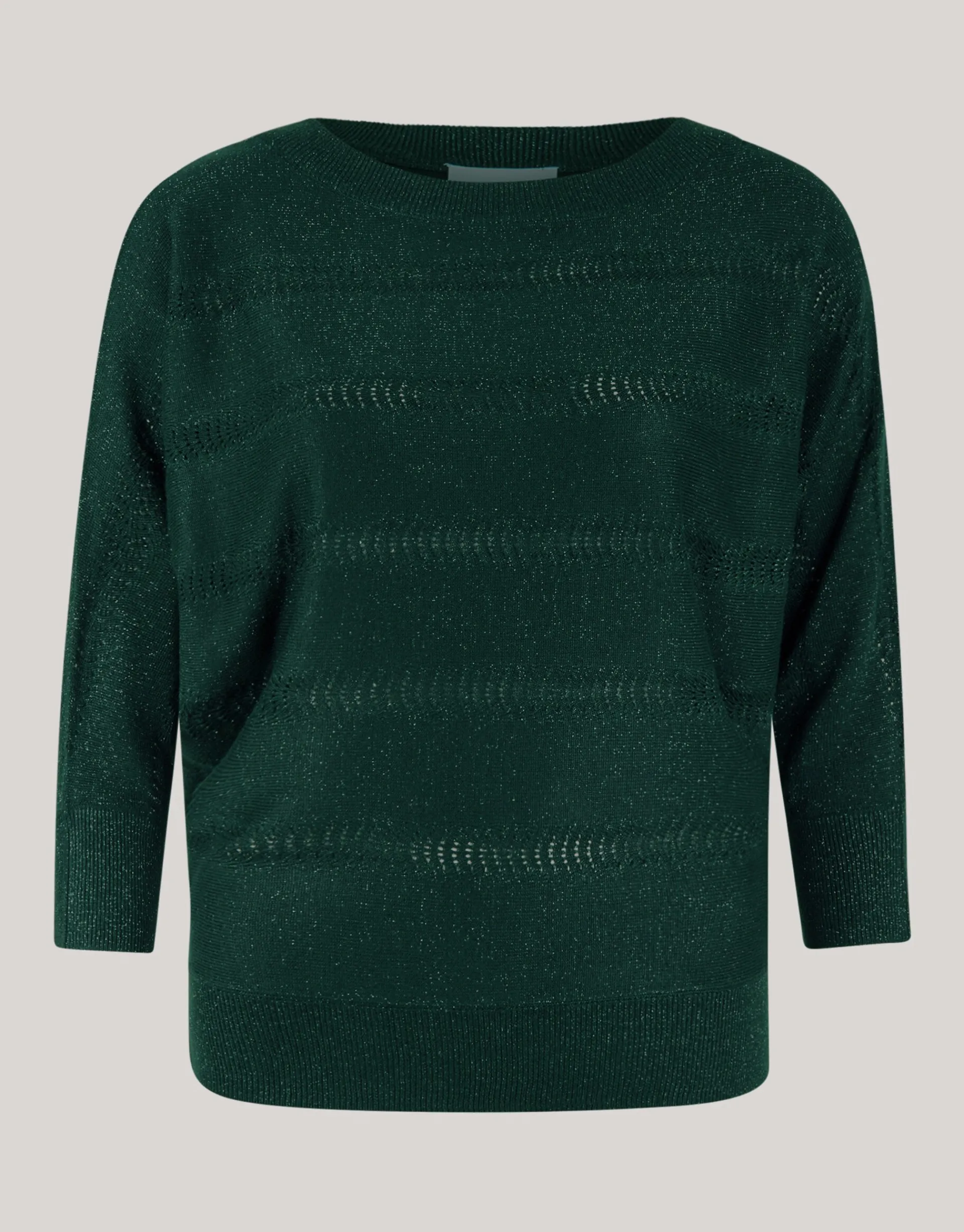 Shoeby Glitter Ajour Vleermuismouwen Trui Donkergroen<DAMES Truien En Sweaters