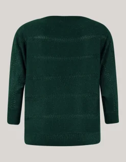 Shoeby Glitter Ajour Vleermuismouwen Trui Donkergroen<DAMES Truien En Sweaters