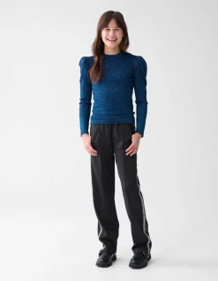 Shoeby Glitter Gebreide Top Donkerblauw< Tops Lange Mouw