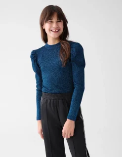 Shoeby Glitter Gebreide Top Donkerblauw< Tops Lange Mouw
