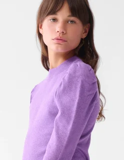 Shoeby Glitter Gebreide Top Paars< Tops Lange Mouw